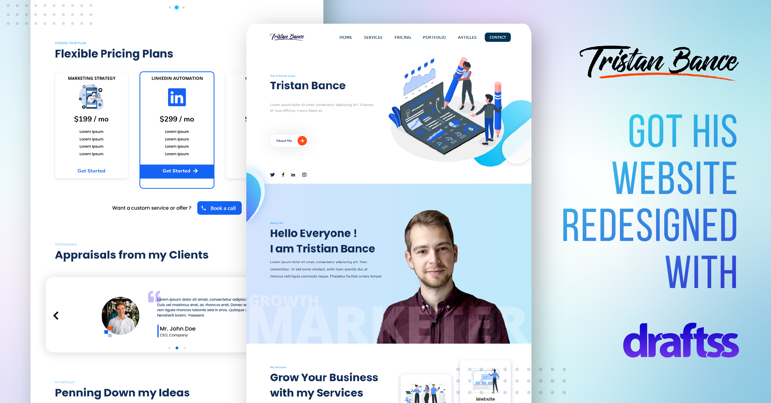 Tristan Bance Upgraded His Personal Website With Draftss