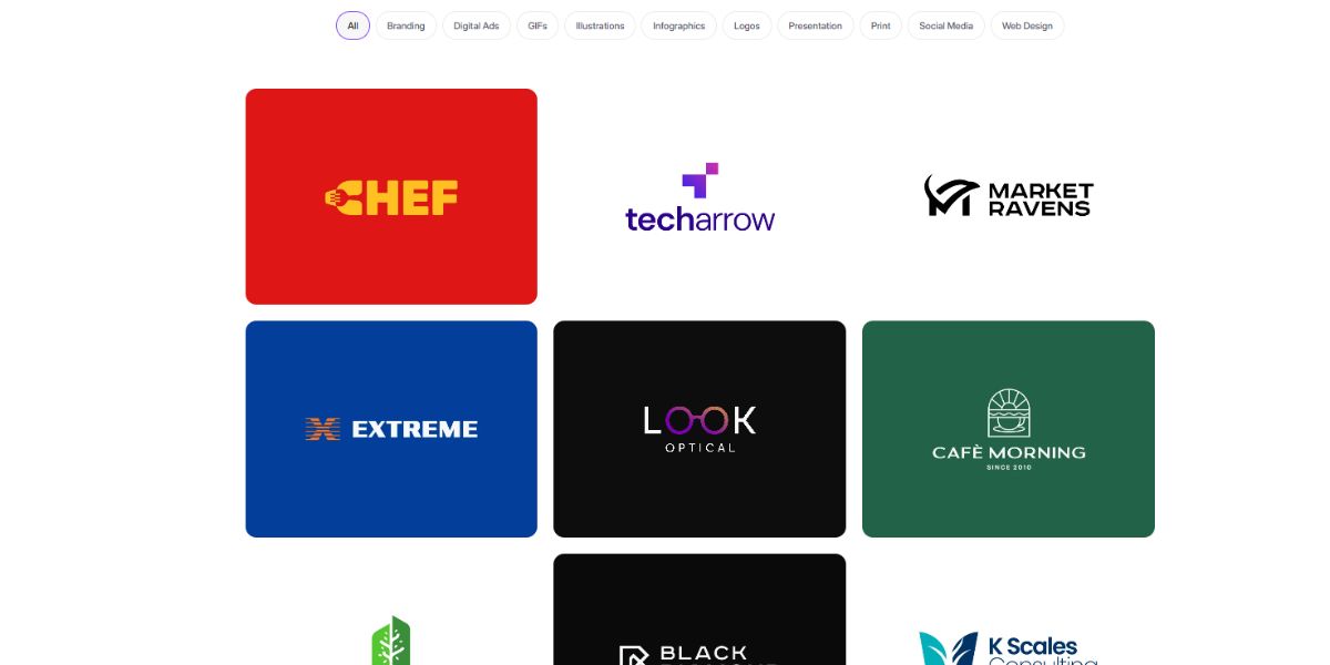 Design Shifu portfolio showcasing various design tasks they have done