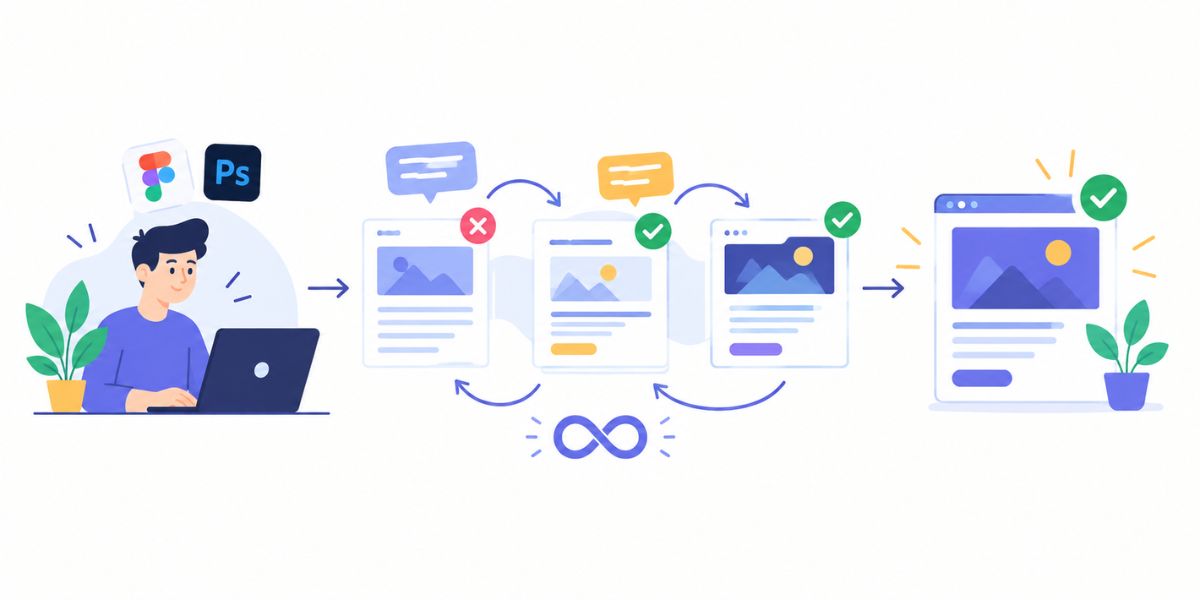 Unlimited design revisions process diagram