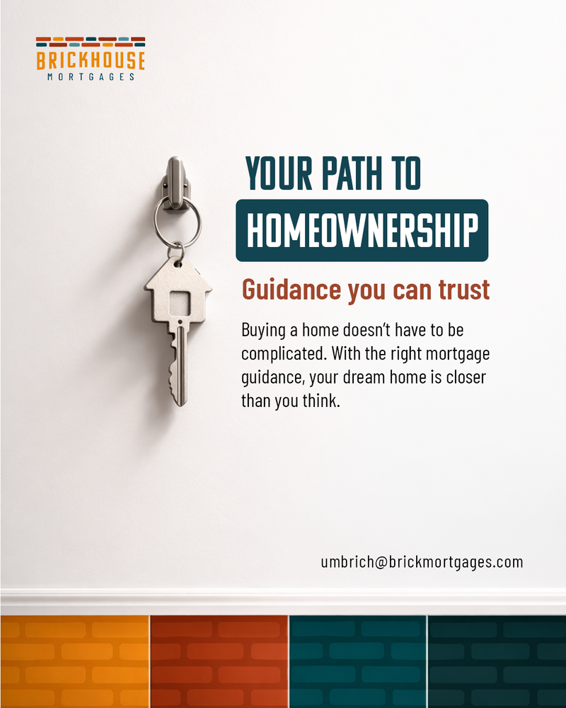 Instagram graphic for Brickhouse Mortgages promoting trusted mortgage guidance for homebuyers created by Draftss