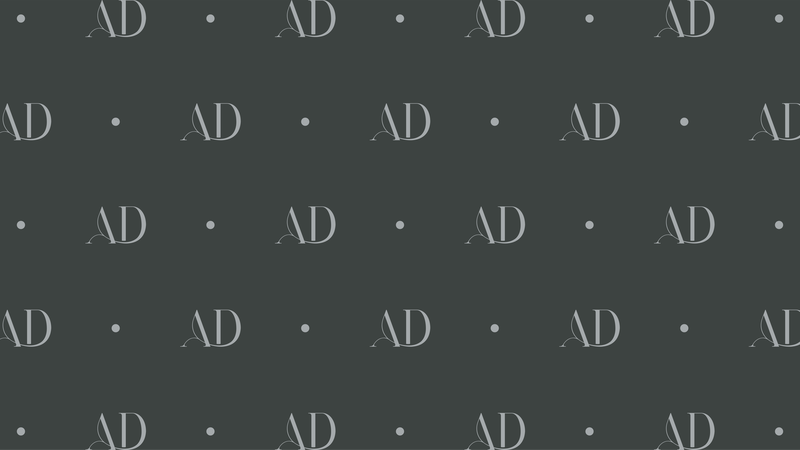 Custom brand pattern featuring the AD monogram created by Draftss