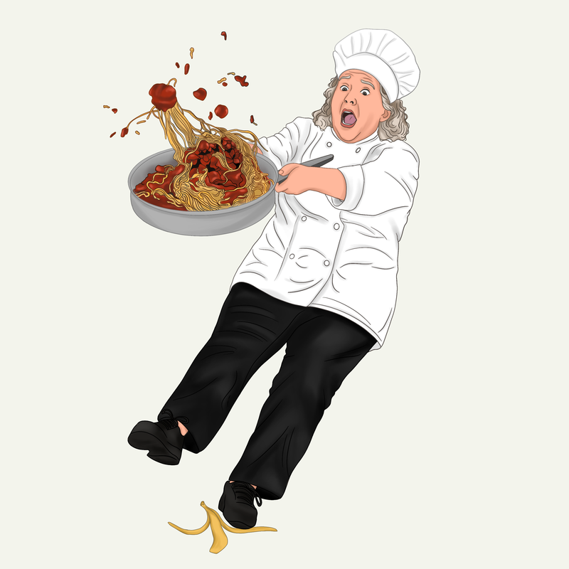 Character illustration of Mrs Pudd's Spaghetti for children's storybook brand created by Draftss