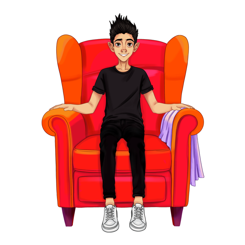 Flat-style vector illustration of a stylised child character, created by Draftss