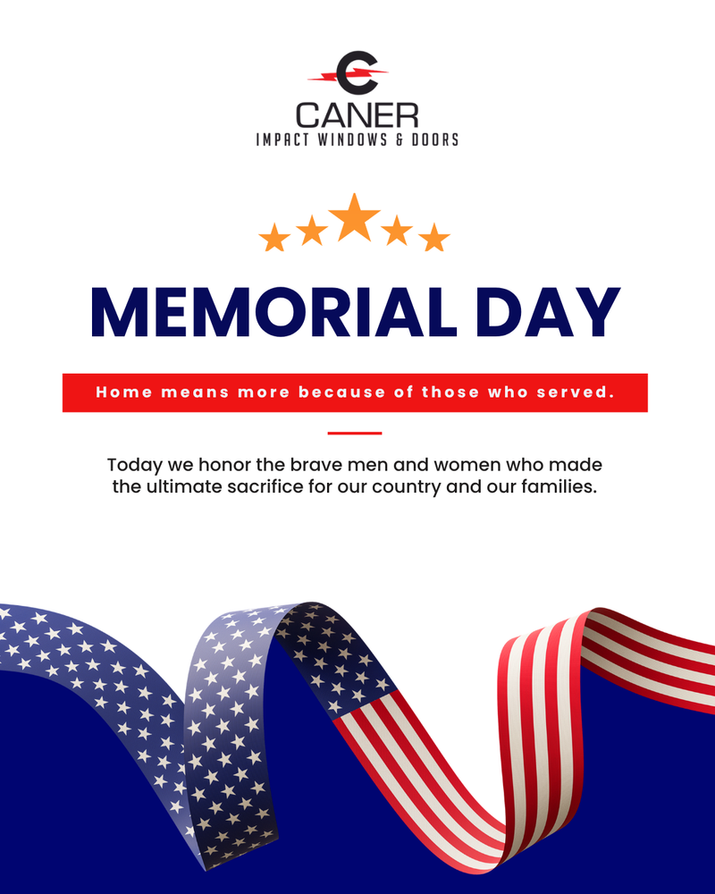 Caner Impact Windows and Doors Memorial Day social media post, created by Draftss
