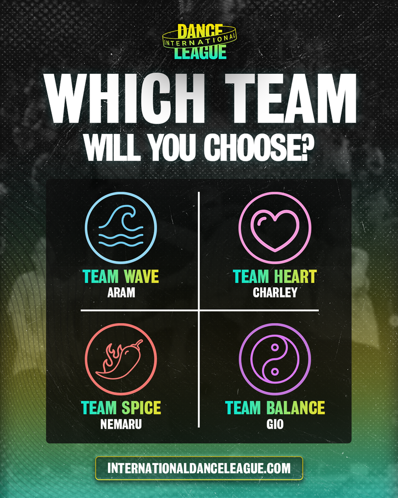 International Dance League teens team selection timetable social post, created by Draftss