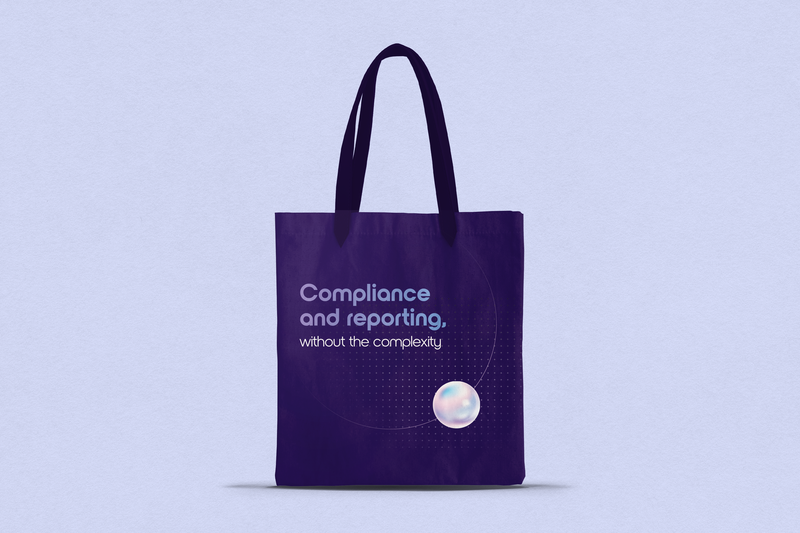 Branded tote bag mockup design for merchandise created by Draftss