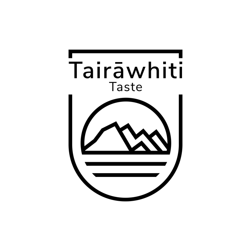 Minimalist logo design for Tairāwhiti Taste featuring a mountain-inspired emblem created by Draftss