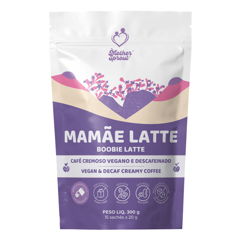 Boobie Latte vegan decaf coffee packaging pouch mockup, created by Draftss