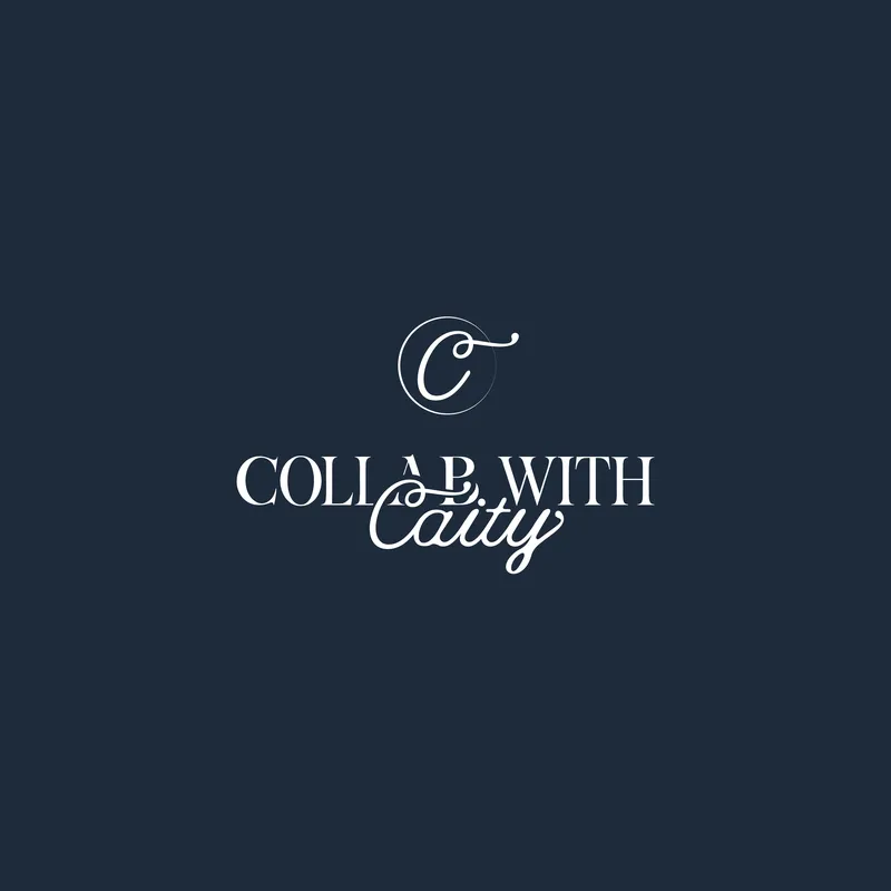 Collab with Caity elegant personal brand logo design, created by Draftss