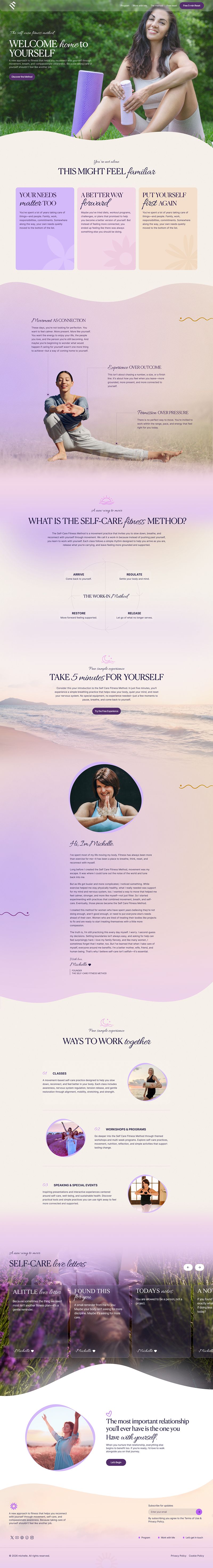 Website design for a fitness studio