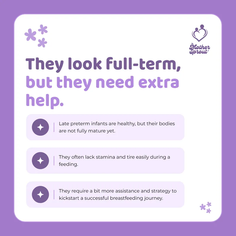 Breastfeeding awareness infographic for late preterm infants, created by Draftss