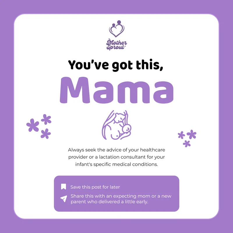 Encouraging breastfeeding support graphic for new mothers, created by Draftss