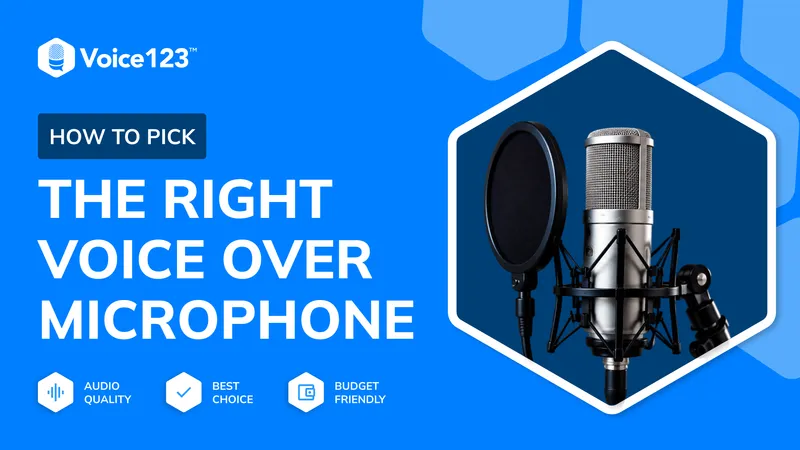 Voice-over microphone buying guide promotional graphic, created by Draftss