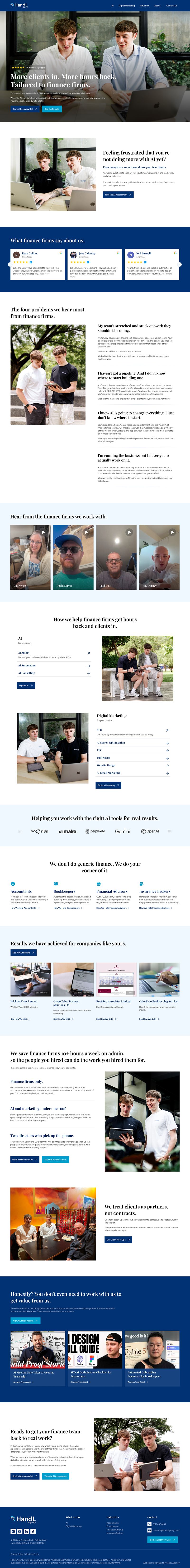 Website design for a Digital Marketing Agency featuring AI and finance solutions.