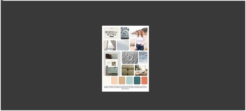 Brand inspiration mood board with photography and color palette, created by Draftss
