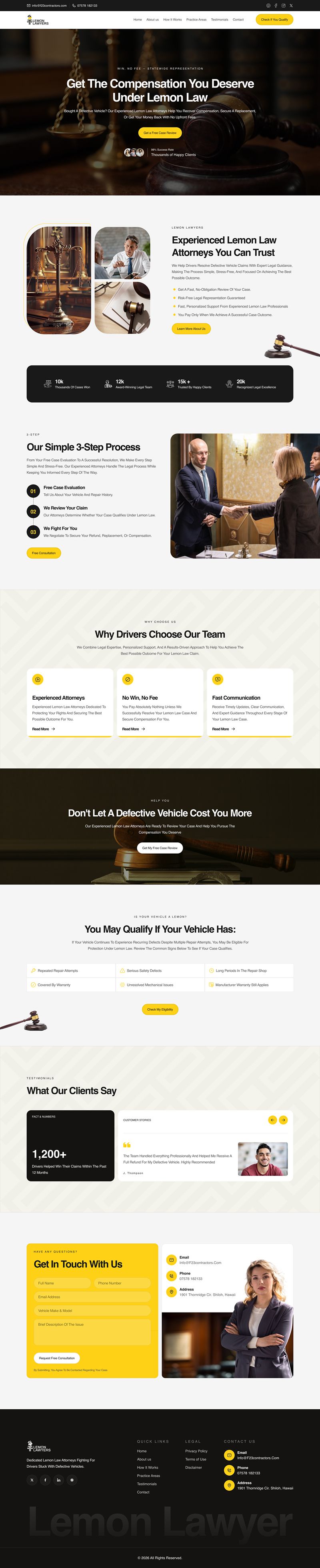 Web UI design for Law firm