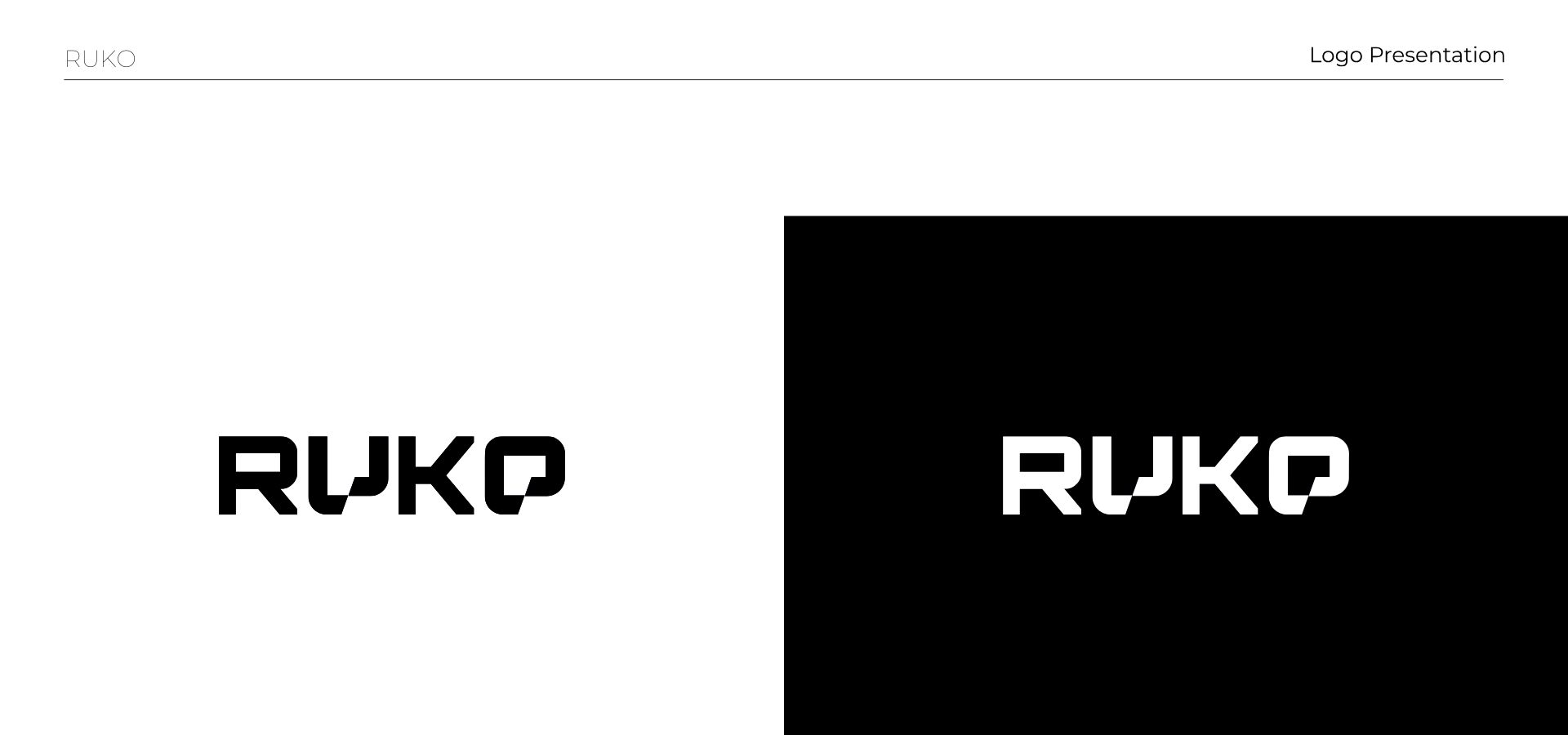 RUKO white logo displayed on a black background