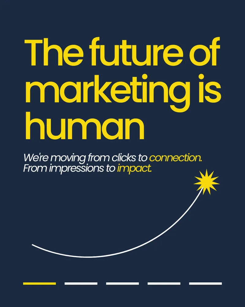 Thought leadership graphic about human-centered marketing, created by Draftss