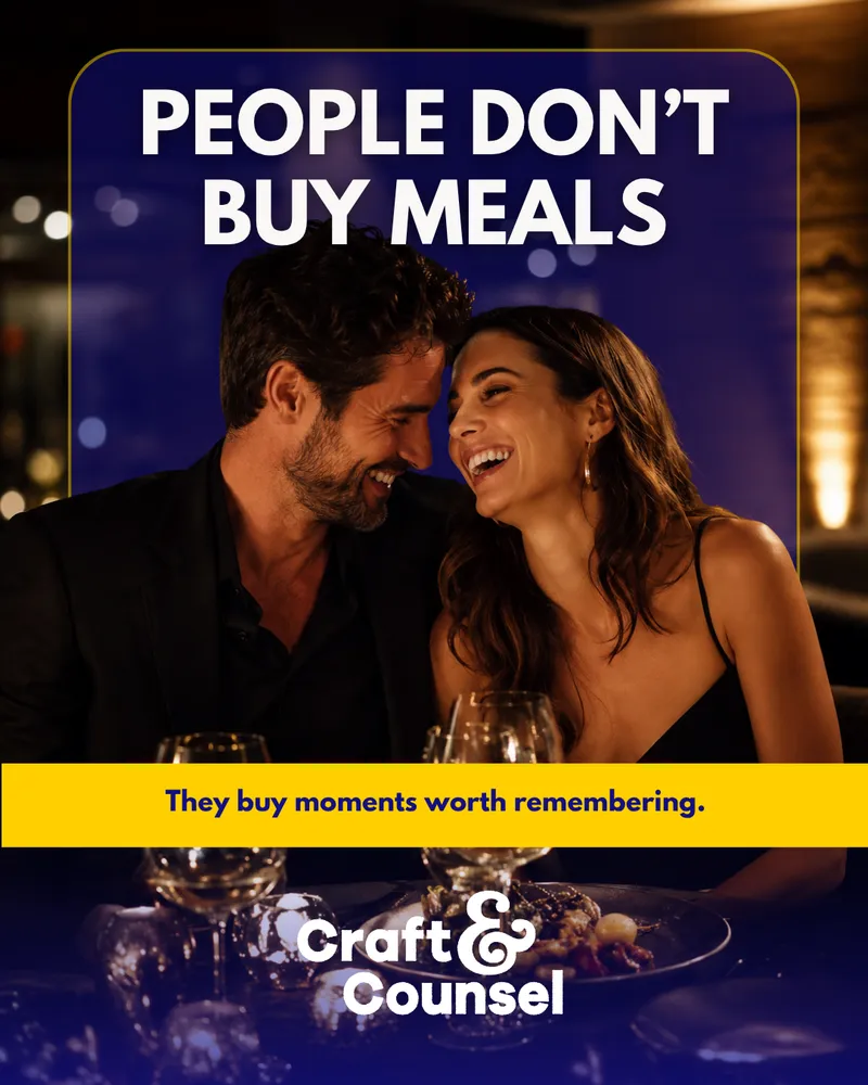 Restaurant marketing campaign promoting memorable dining experiences, created by Draftss