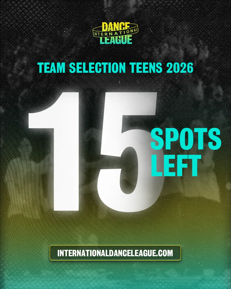 International Dance League 2026 team selection promotional poster, created by Draftss