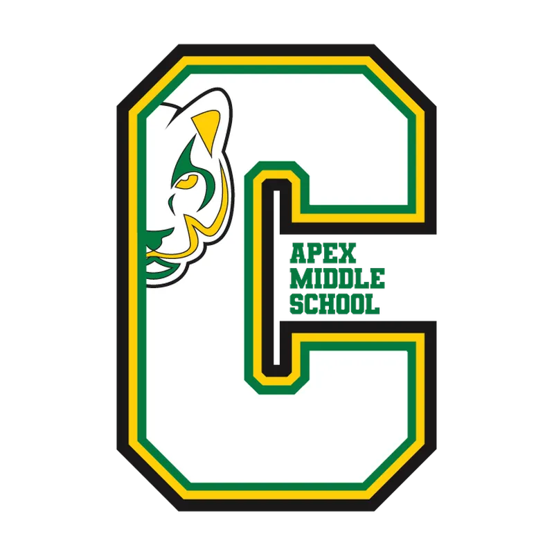 Apex Middle School athletic logo featuring a bold letter C and mascot, created by Draftss