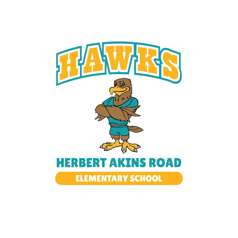 Herbert Akins Road Elementary School Hawks mascot logo, created by Draftss
