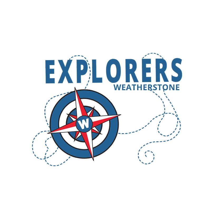 Explorers Weatherstone illustration featuring a compass and dotted exploration path.