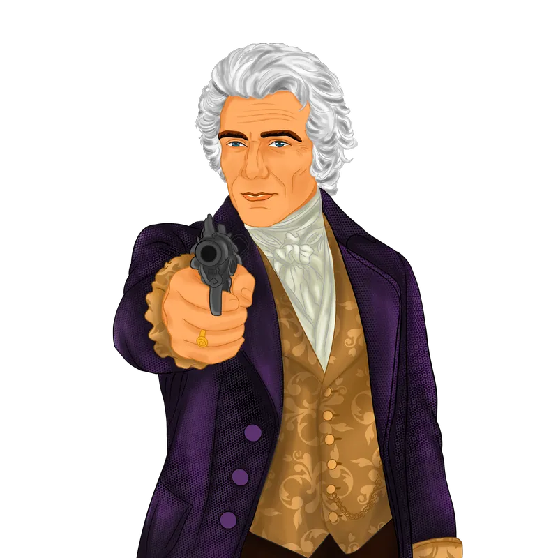 Vintage gentleman character illustration in historical clothing, created by Draftss