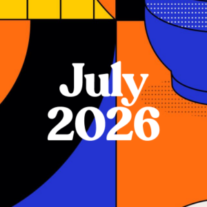 Colorful geometric design for July Highlights Blog