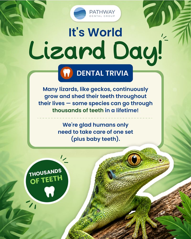 Pathway Dental Group Lizard Day Social Media Design