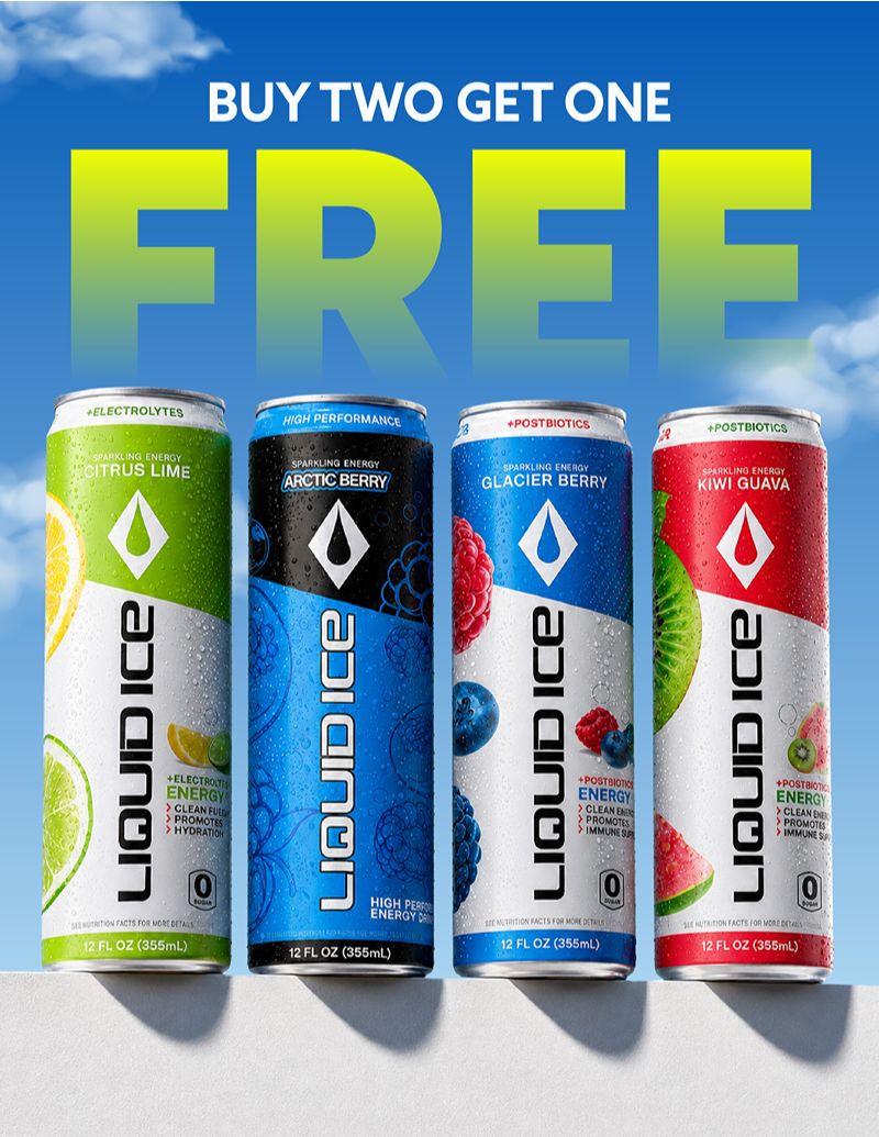 Liquid Ice energy drink promotional flyer design.