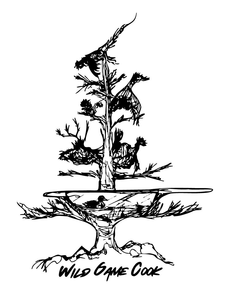 Black and white wild game bird illustration.